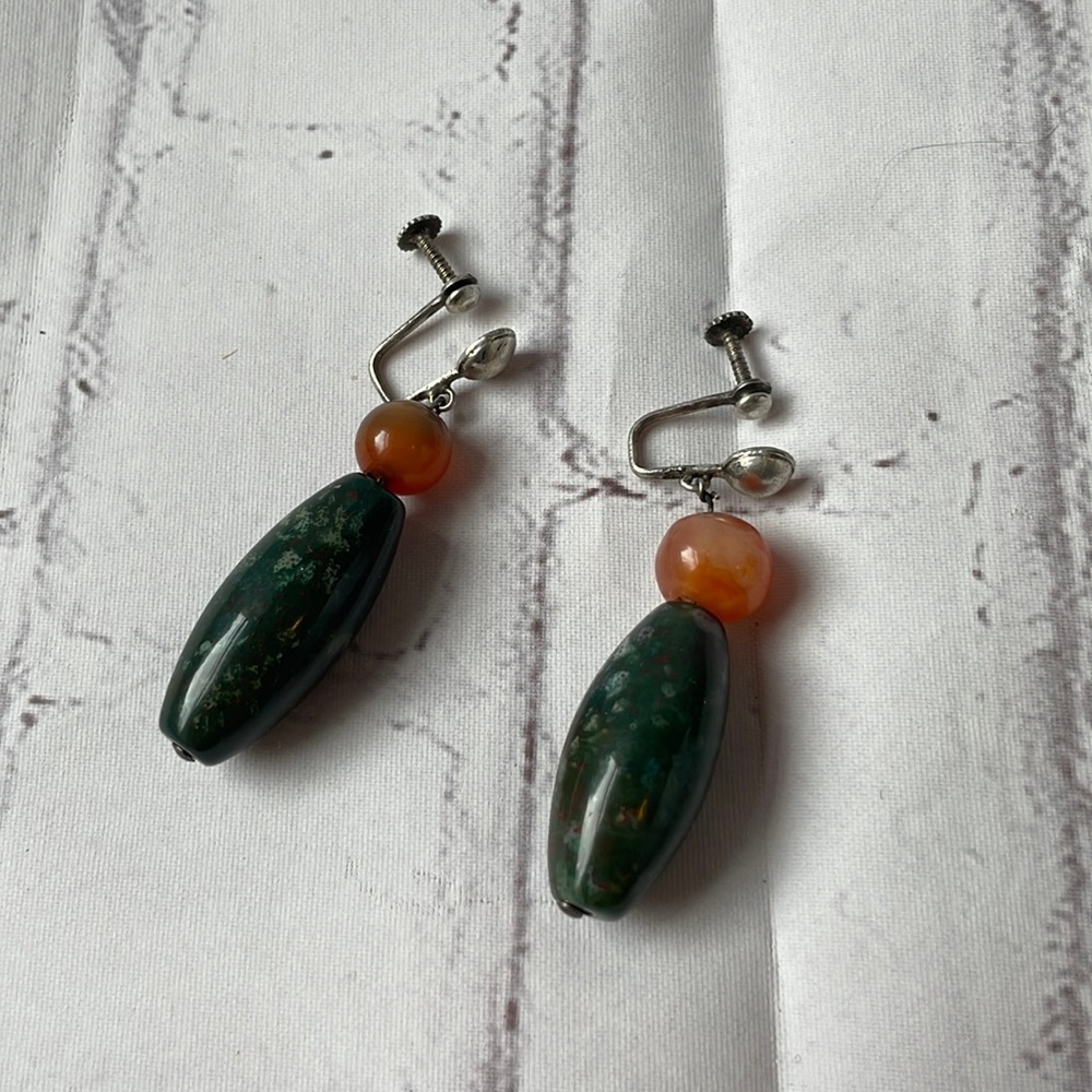 1950’s Sterling silver screw back earrings